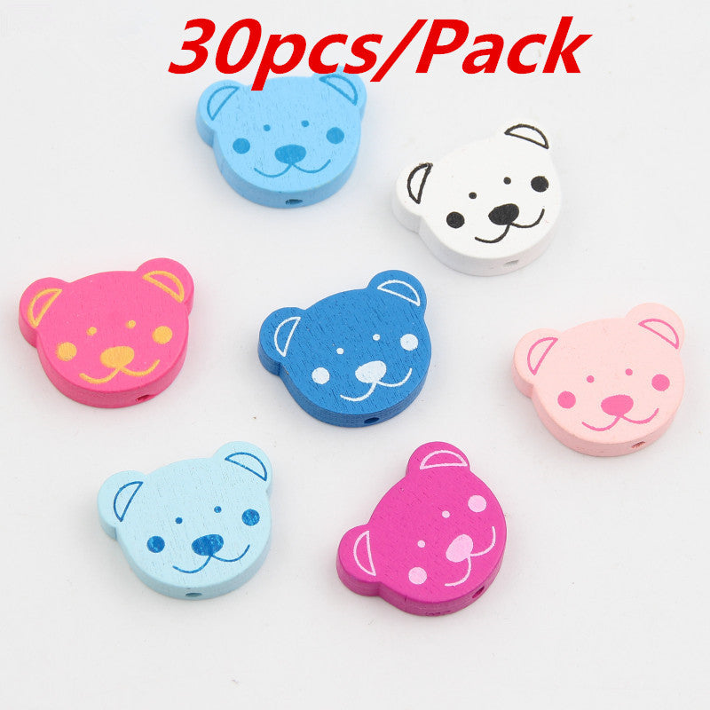 Set of colorful bear-shaped beaded materials in various pastel shades for crafting projects